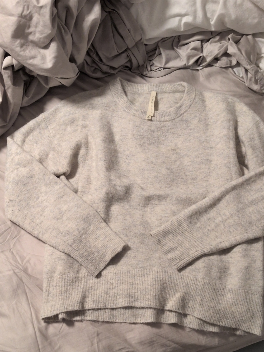 Aritzia Babaton Light Gray Crewneck Women's Sweater - Soft Knit